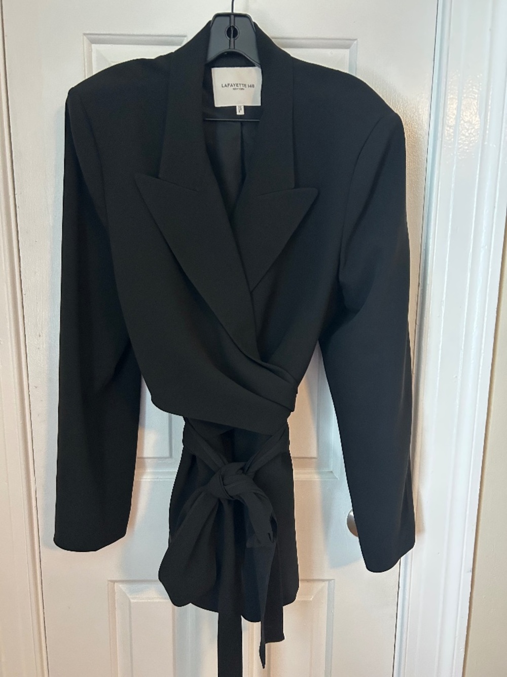 Lafayette 148 wrap blazer finesse crepe